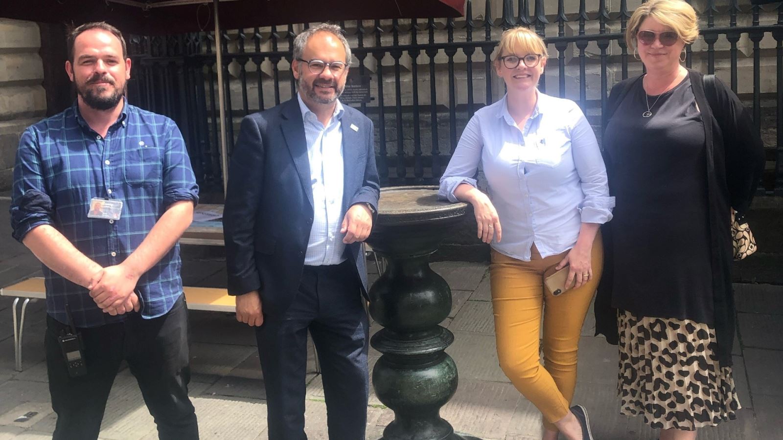 Cameron Cheek, Bristol City Council’s Markets and Estates Operations Manager,   Paul Scully, Minister for Small Business, Councillor Nicola Beech, Cabinet Member with responsibility for Strategic Planning, Resilience and Floods, and Kathryn Davis, Visit West’s Director of Tourism